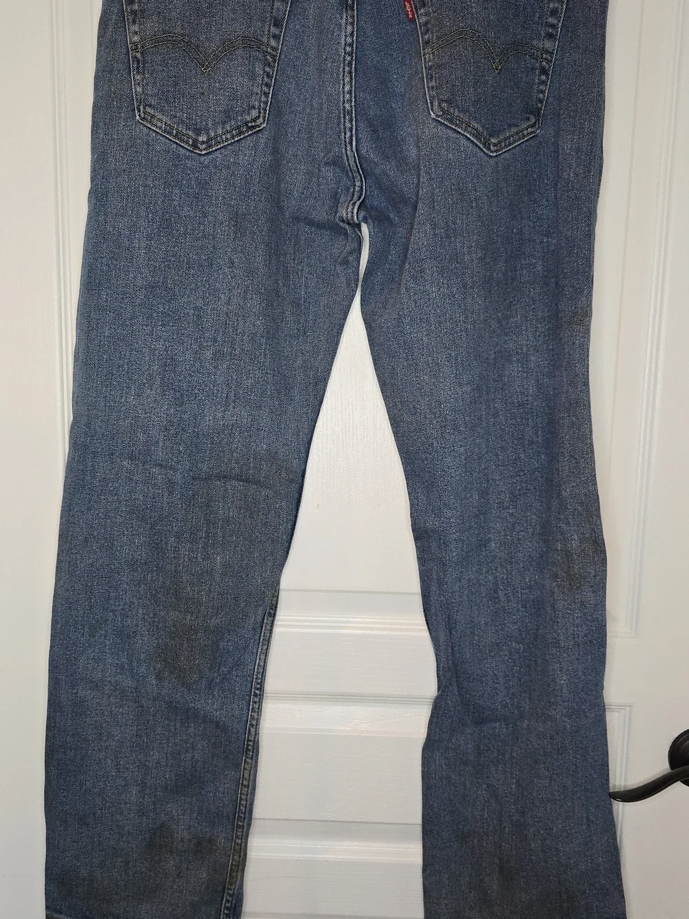 Levis 505 Regular Fit Straight Leg Jeans Mens 34x32 Blue Denim 505-0216